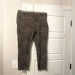 Leopard print ankle length pants